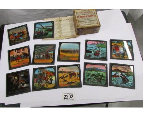 A set of 12 coloured magic lantern slides 'Egypt and Sudan'.