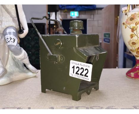 A vintage electric traffic lantern no.2 in olive drape