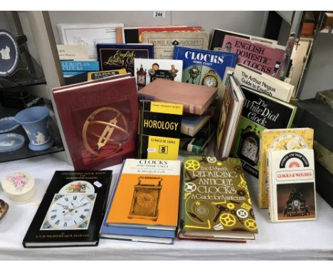A large quantity of vintage books on clocks and watches