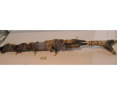 A 20th century Aboriginal Australian tourist ware dagger with sheath and skinning knife.