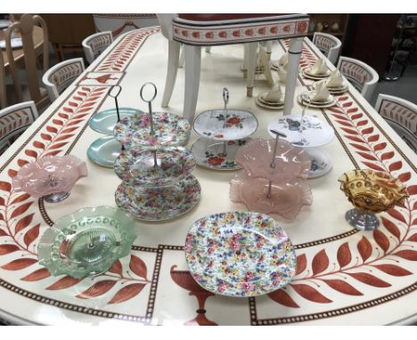 A quantity of cakestands including Midwinter