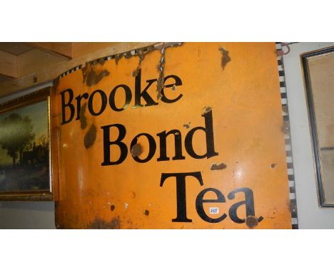 A Brooke Bond Tea enamel signed, approximately 60 x 40 inches.