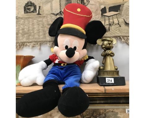 A Mickey Mouse cuddly toy and 1 other Mickey Mouse item