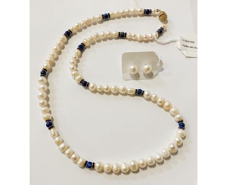 PEARL NECKLACE &amp; EARRINGS