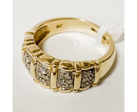 14CT GOLD &amp; DIAMOND RING 6.4G APPROX SIZE P