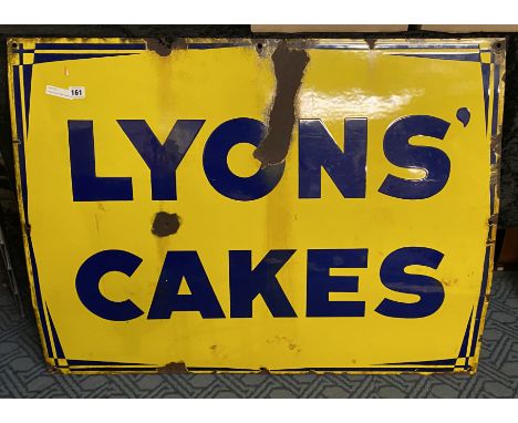 LARGE EARLY LYONS CAKES ENAMEL SIGN