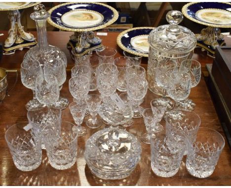 Quantity of good quality cut table glass, decanter etc   Condition: 