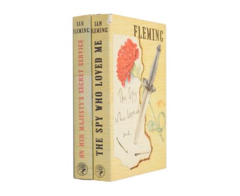 Books - Ian Fleming - The Spy Who Loved Me, 5th impression and On Her Majesty's Secret Service', 3rd impression, both with du