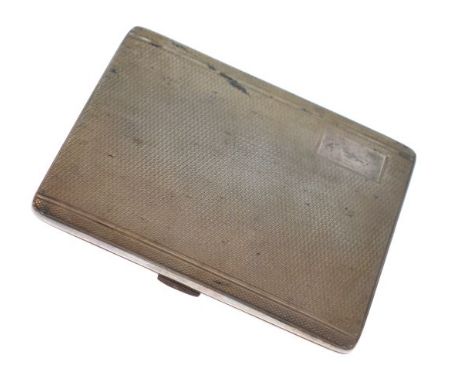 Elizabeth II silver cigarette case having engine turned decoration, Birmingham 1956, approx 4.8oz   Condition: 