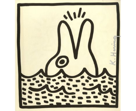 Artist: Keith Haring (American, 1958 - 1990). Title: "Dolphin". Medium: Lithograph. Date: Composed 1982. Printed 1982. Dimens