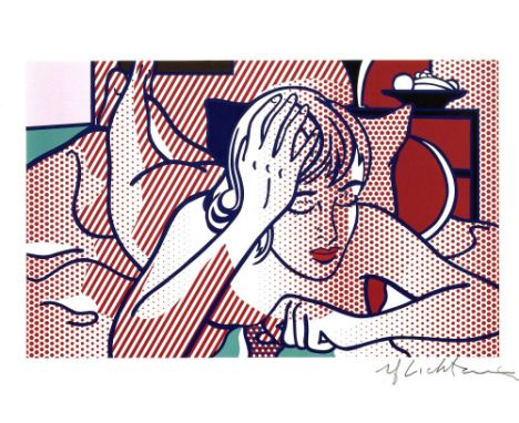 Artist: Roy Lichtenstein (American, 1923-1997). Title: "Thinking Nude, State I". Medium: Color relief print. Date: Composed 1