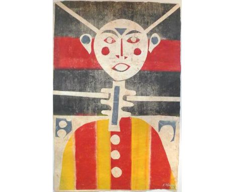 Artist: Karima Muyaes (Mexican, b.1960). Title: "Brujita". Medium: Color stencil monoprint. Date: Composed 1986. Dimensions: 