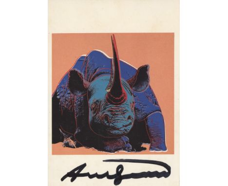 Artist: Andy Warhol (American, 1928 - 1987). Title: "Black Rhinoceros [announcement]". Medium: Color offset lithograph. Date: