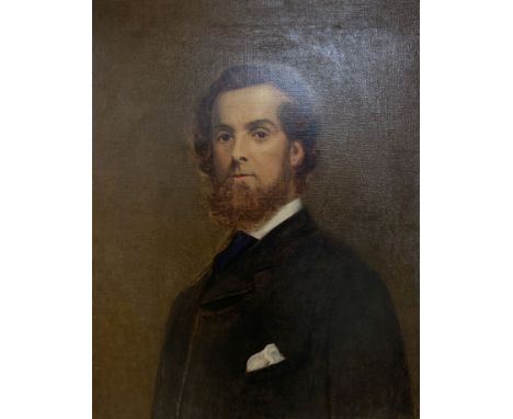 English School c.1890, oil on canvas, Portrait of a bearded gentleman, 70 x 57cm
