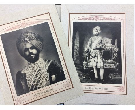 India - Maharajah prints in folio - A ribbon-tied portfolio of portrait photographs reproduced from the work of Lala Deen Day