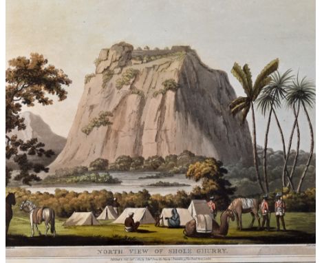India - North View of Shole Ghurry 1805 Print - aquatint by Lieut. James Hunter, published Jan 1st 1805 by Edw. Orme, London,