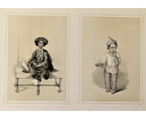 India - A Young Native of Rank at Calcutta, One of the Students of the Hindu College, A Little Mussulman Girl Lithograph 1844