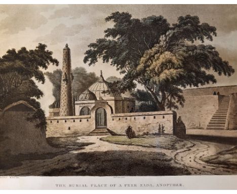 India - The Burial Place of a Peer Zada, Anopther 1803 Print - by Colonel Ward. [F.S] Pinxt hand coloured aquatint from Twent
