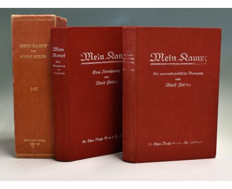 Adolf Hitler - Extremely Scarce 'Mein Kampf' 1st Edition 1925-1927 - in two volumes, Vol I 1925 signed by Adolf Hitler intern