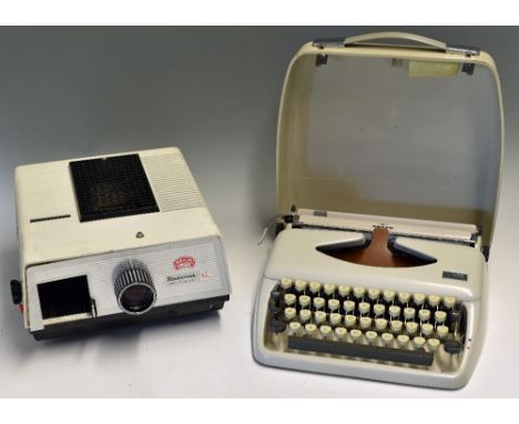 1960s Adler 'Tippa' Portable Typewriter with original case, measures 30x30x10cm approx.  appears in A/G condition together wi