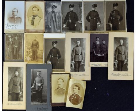 WWI Collection of Cabinet Cards Depicting German Soldiers in Uniform various photographers including K. Degenhart, Kronen-Ate