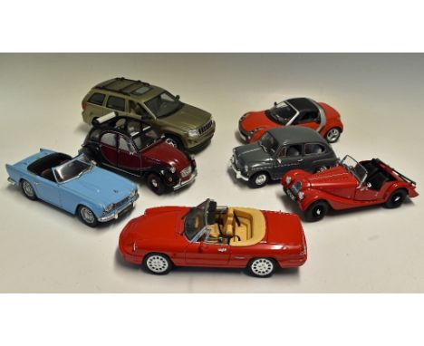 Selection of 1:18 Scale Diecast Models to include Jouef Evolution Alfa Romeo Spider, Kyosho Morgan, Minichamps Citroen CV2, R