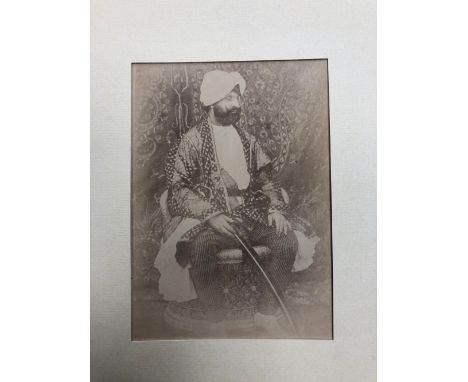 India - Photo of the Maharaja of Kashmir - 19th century photograph of a Sikh ruler of Kashmir Maharaja Ranbir Singh (1830-188