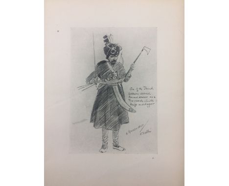 Early Print of Sikh Warrior of Jind State c.1911 - print titled One of the Jhind warriors carried bows and arrows axe two swo