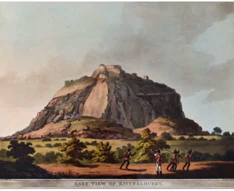 India - East View of Kistnagurry 1804 Print - aquatint by Lieut. James Hunter, published June 4th 1804 by Edw. Orme, London, 
