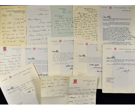 Autographs - John Arlott Signed Typed Letters - mostly dated from 1960s include a selection of typed letters many in response