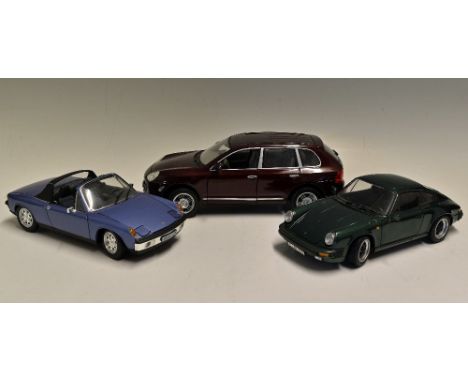 Porsche 1:18 Scale Diecast Models to include Maisto Porsche Cayenne S, Minichamps Porsche 911 and Revell VW Porsche 914 - wit