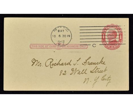 1912 The Rockaway Hunting Club Golf Postponement Postcard dated May 10th 1912, in good condition