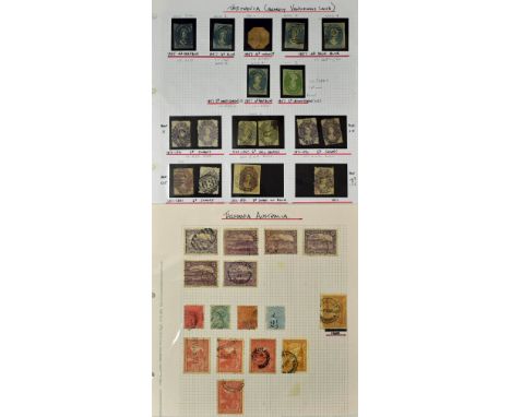 Van Diemans Land Collection of Early Postage Stamps - Being 6 early Van Diemens Land stamps from 1853 to 1857. Also, Tasmania