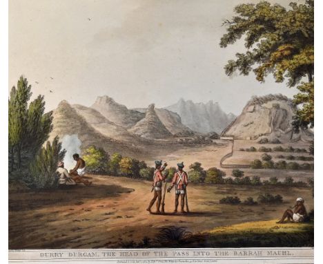 India - Ourry Durgam, the Head of the Pass into Barrah Mauhl 1805 Print - aquatint by Lieut. James Hunter, published Jan 1st 