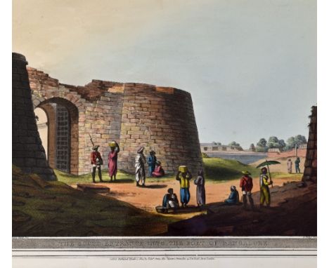 India - The South Entrance Into the fort at Bangalore 1804 Print - aquatint by Lieut. James Hunter, published March 1st 1804 