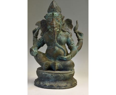India - Ganesh Bronze Figure measures 32x21cm approx. 