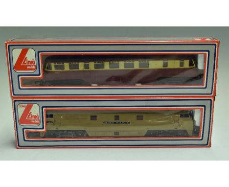 OO Gauge Lima 205133 MWG W22 Diesel Railcar maroon and cream plus 205126 MWG D1000 'Western Enterprise' Desert Sand Locomotiv