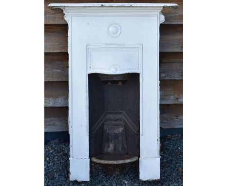 Victorian Fireplace a cast iron fireplace in white, measures 64x89cm approx. (Please Note: posting is not available on this i