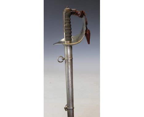 A World War I Infantry Officers sword, the 82cm acid etched blade by Wilkinson and numbered 45799, wire bound fish skin grip 