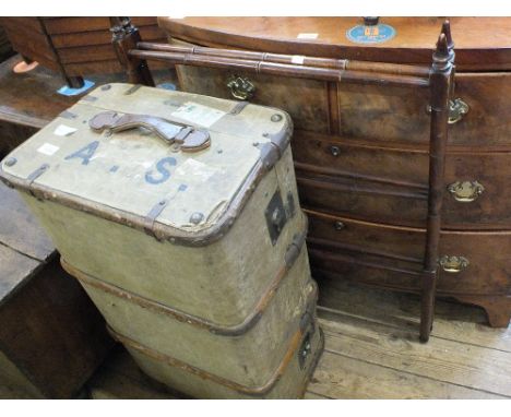 A Victorian airer and a vintage travelling trunk