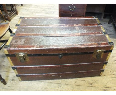 A metal bound trunk