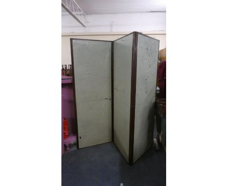 A Vintage Three Fold Modesty Screen, Each Panel 65cm Wide 