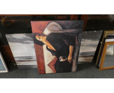 Three Modern Mounted but Unframed Prints 