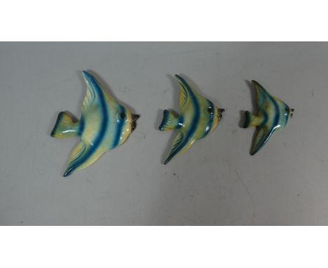 A Set of Three Graduated Ceramic Angel Fish 