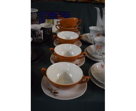 A Set of Five Vintage Midwinter Soup Bowls 