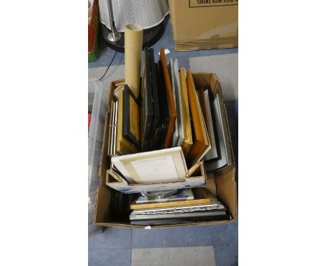 A Box of Various Picture Frames, Prints etc 