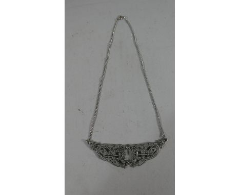 A Vintage Pewter Necklace by St. Justin, Cornwall Depicting Celtic Serpent 