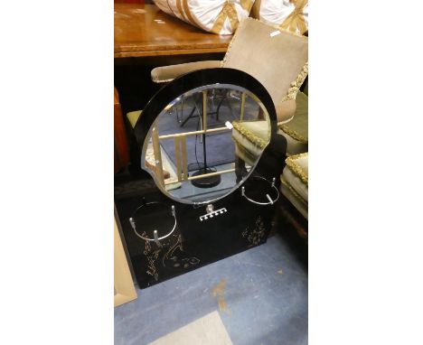 A Vintage Bathroom Wall Mirror with Chrome Fittings, 86cm High 