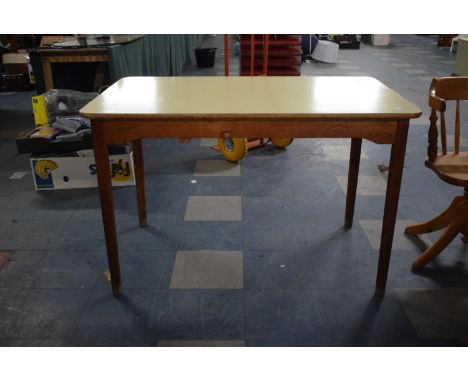 A Vintage 1960's Formica Topped Kitchen Table, 114cm Long 