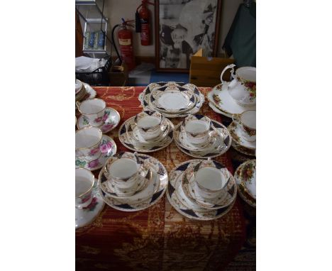 A Collection of Vintage Teawares to Include Four Trios, Cake Plate and Plate 